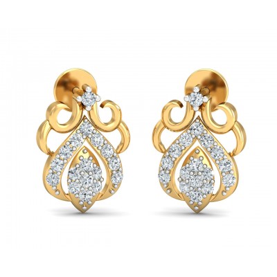 Reba Diamond Earrings in Gold